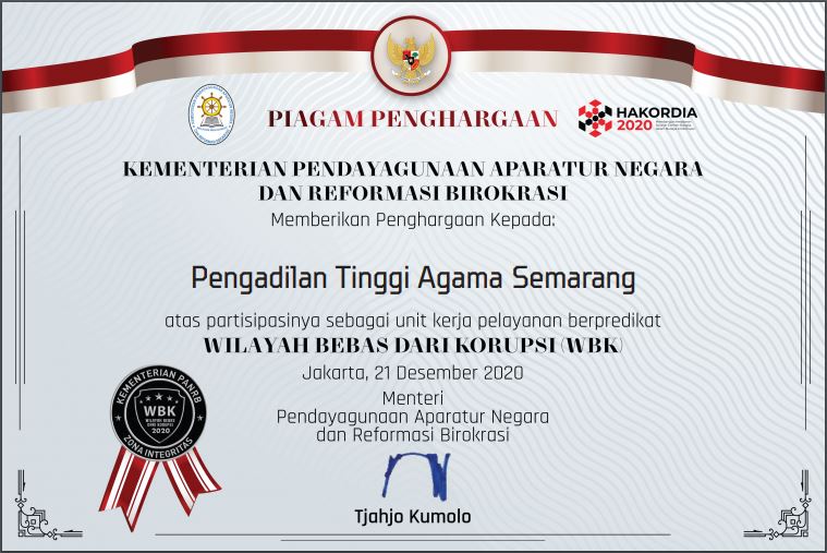 1. SERTIFIKAT WBK PTA SEMARANG
